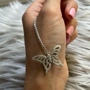 Silver butterfly Swarovski necklace